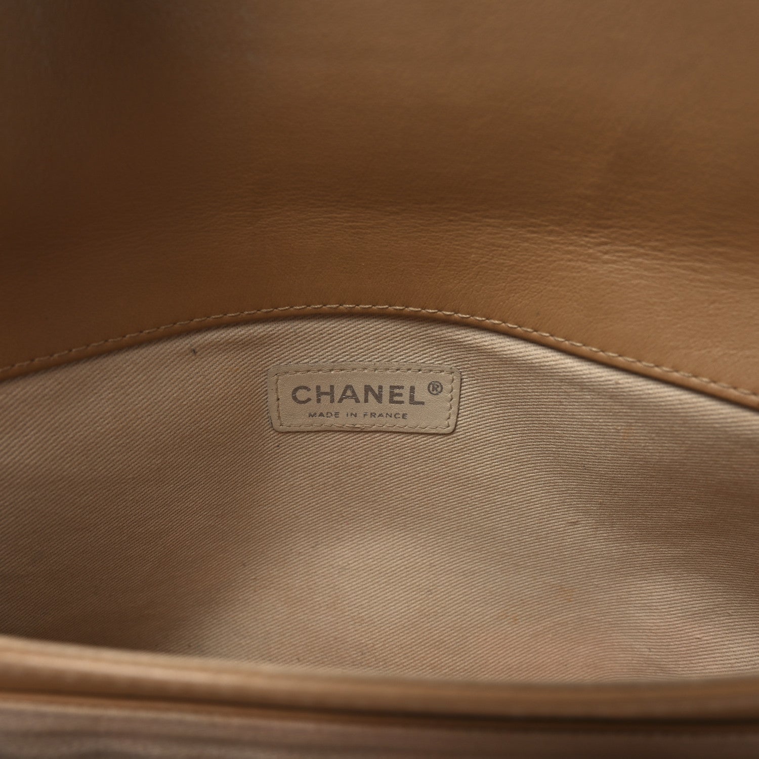 Calfskin Square Stitched Mademoiselle Shoulder Bag Tan