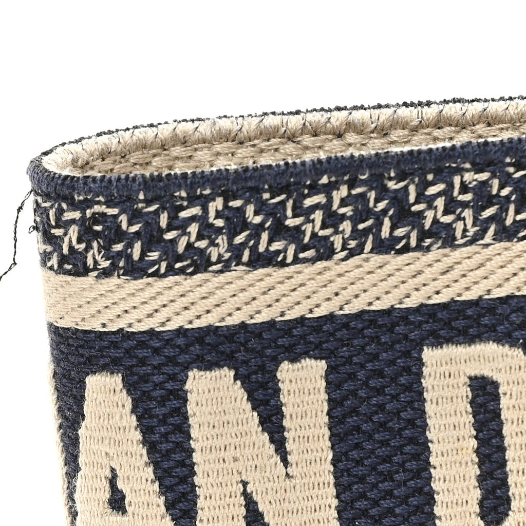 Canvas Embroidered Book Belt 75 30 Bleu