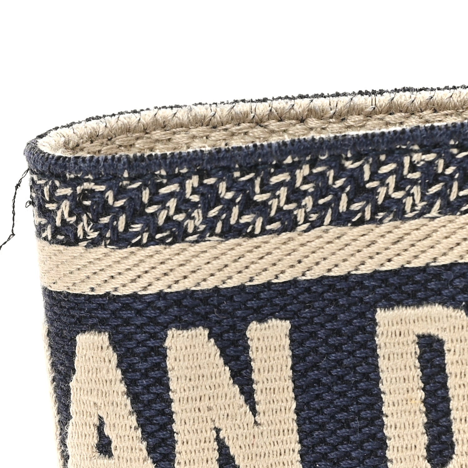 Canvas Embroidered Book Belt 75 30 Bleu