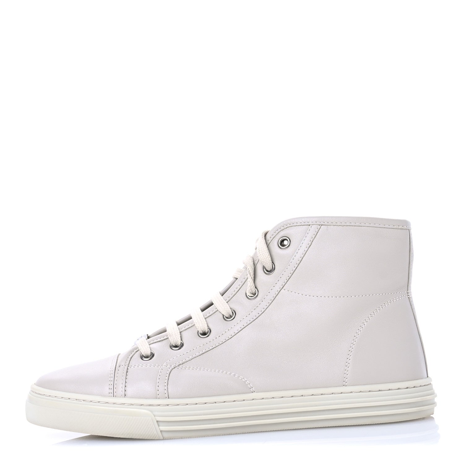Miro Soft Calfskin Womens High Top Sneakers 38.5 Mystic White