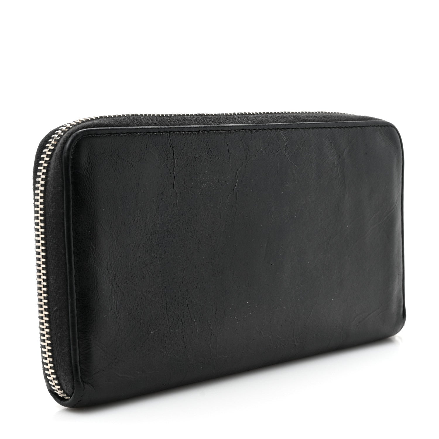 Lambskin Studded Small Timeless CC Zip Around Wallet Black