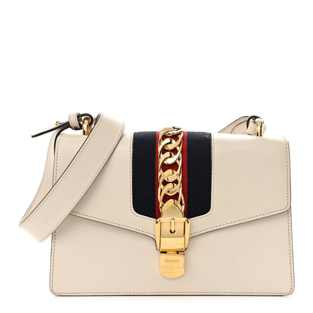 Calfskin Small Sylvie Shoulder Bag Off White