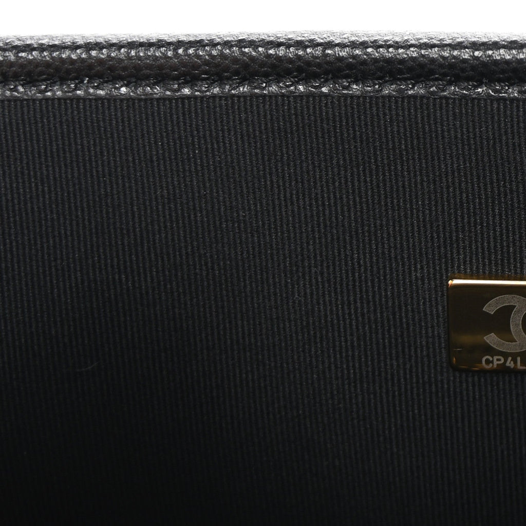Caviar Quilted School Memory Small Top Handle Flap Black