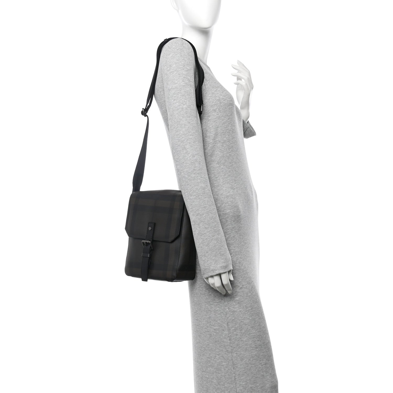 Smoked Check Vaughan Crossbody Bag Black