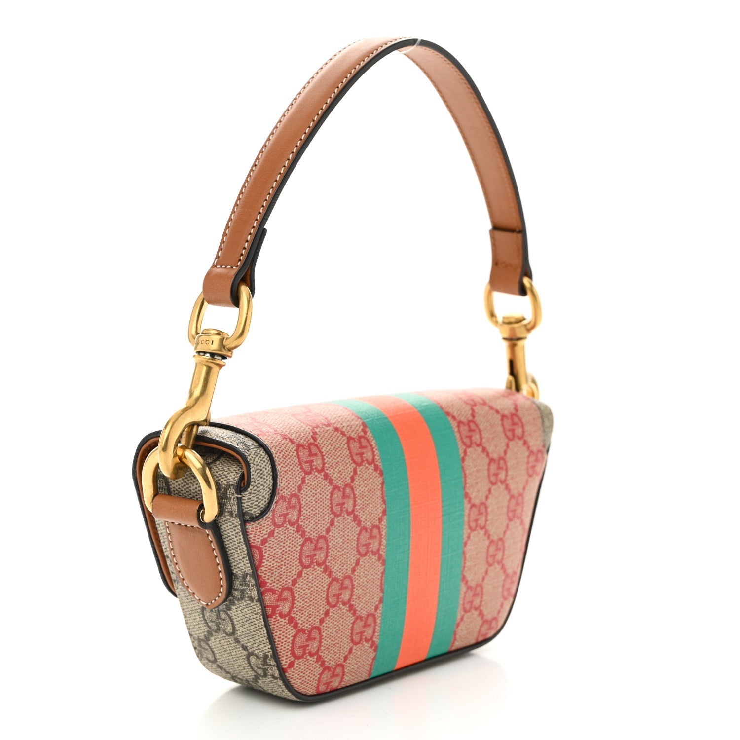 X DANS LE VERT GG Supreme Monogram Cuoio Web Mini Retro Interlocking G Top Handle Beige Rosso Ebony Harness Brown