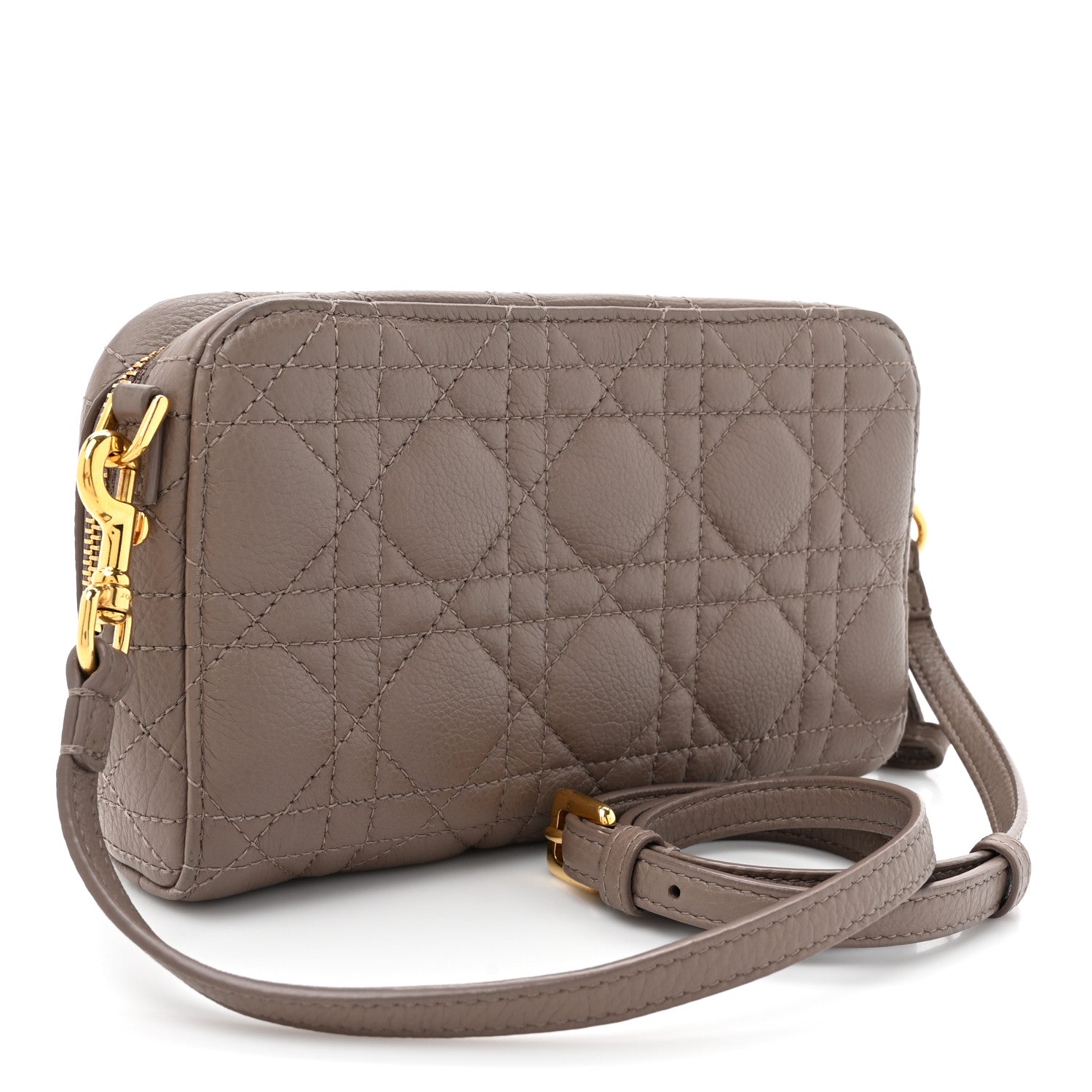 Supple Calfskin Caro Double Pouch Warm Taupe