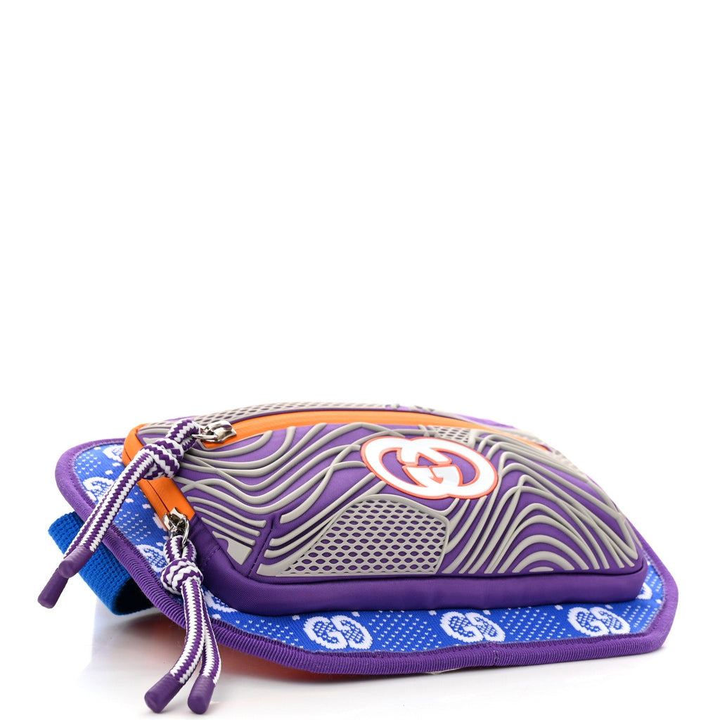 Jersey GG Monogram All Over Sporty Belt Bag Grey White Multicolor