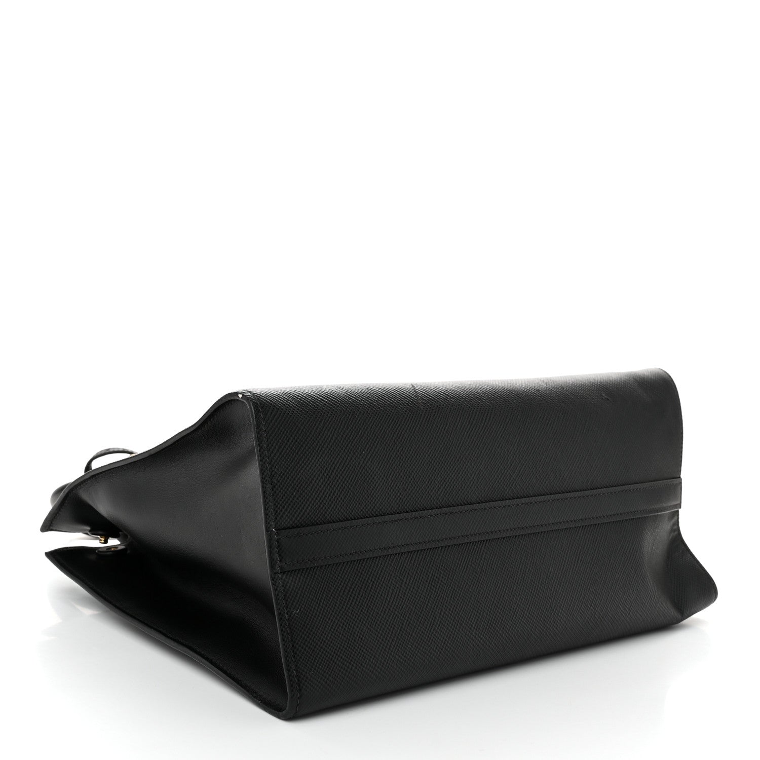 Saffiano Cuir Calfskin Medium Monochrome Top Handle Tote Black