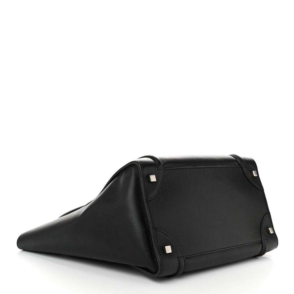 Drummed Calfskin Mini Luggage Black