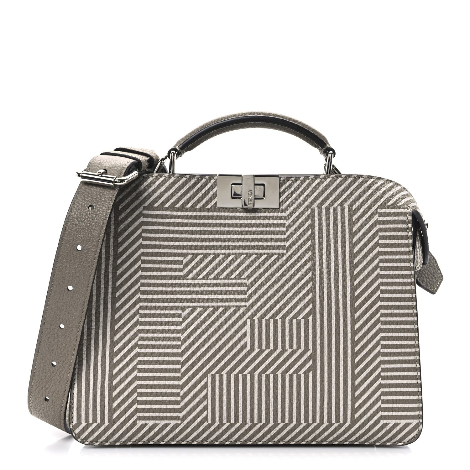 Cuoio Romano Striped Macro FF Bicolor Mini Peekaboo I SEE U Satchel Ghianda