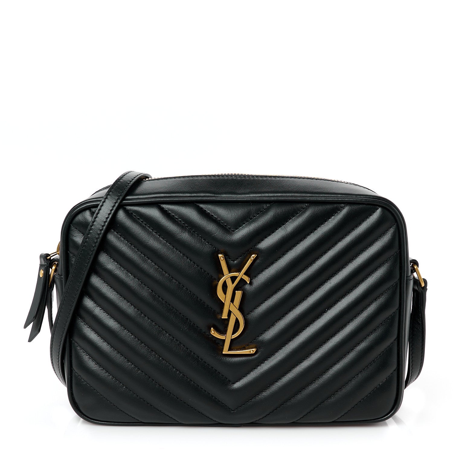 Calfskin Matelasse Monogram Lou Camera Bag Black