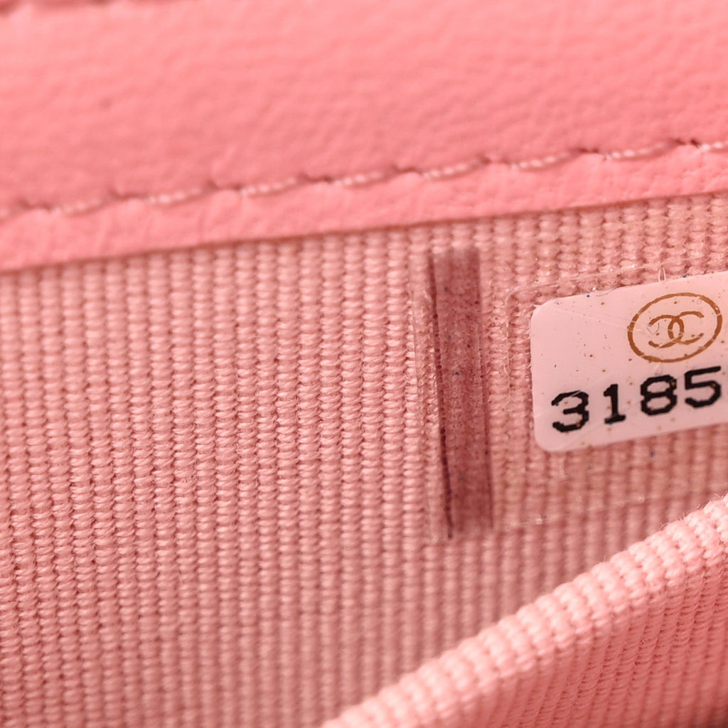 Lambskin Quilted Mini Trendy CC Clutch With Chain Pink