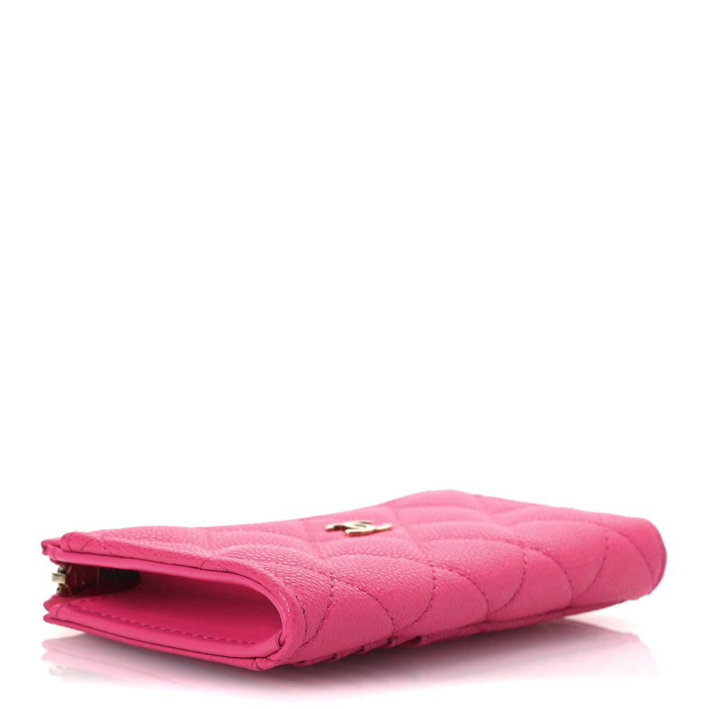 Caviar Quilted CC Zip Around  Holder Pink