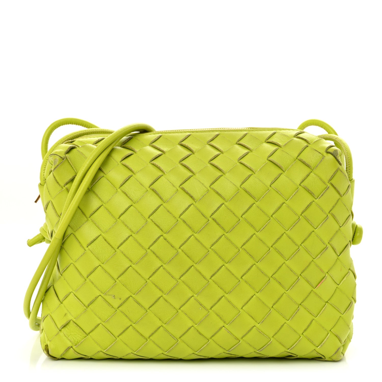 Nappa Intrecciato Small Loop Camera Bag Acid Kiwi