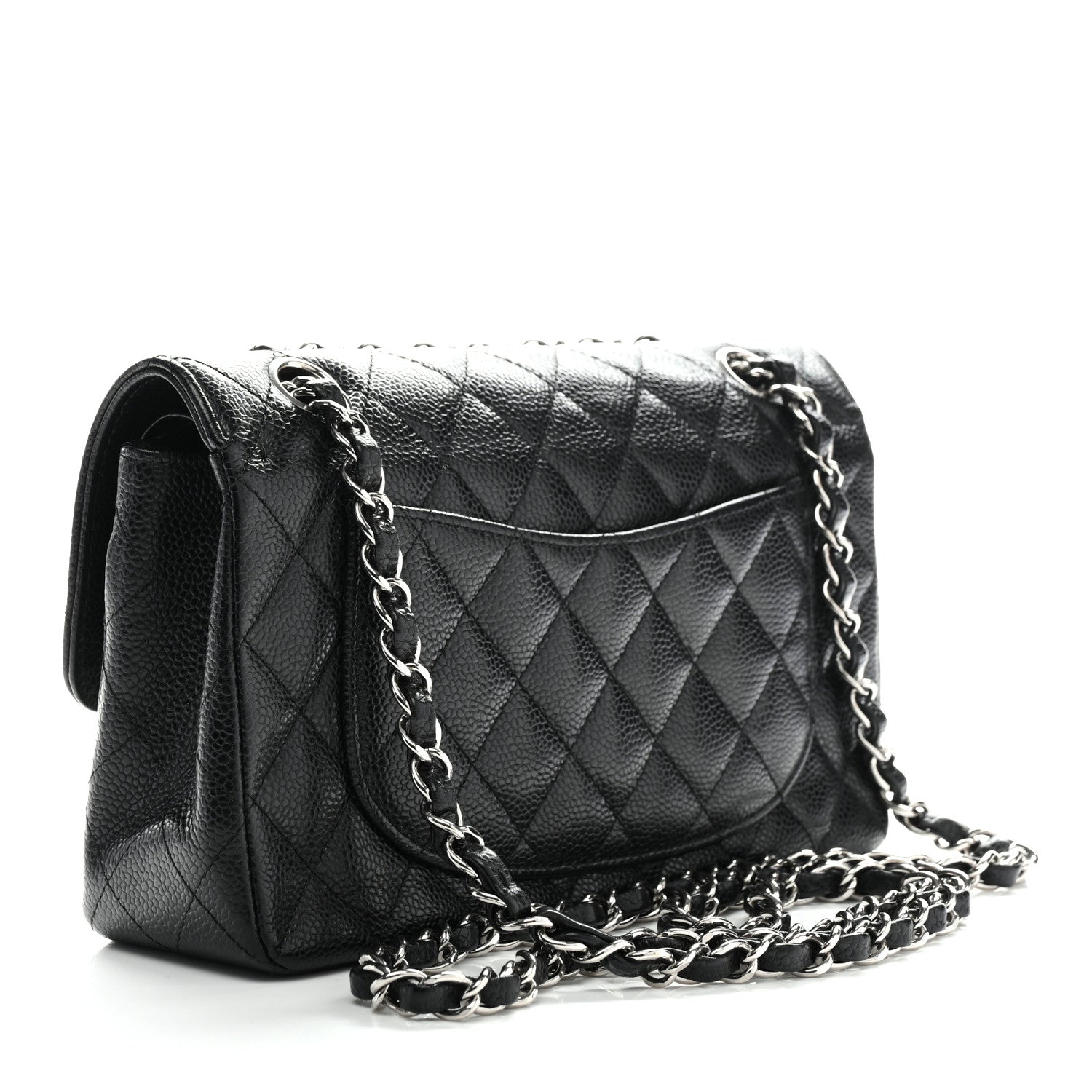Caviar Quilted Small Double Flap Black
