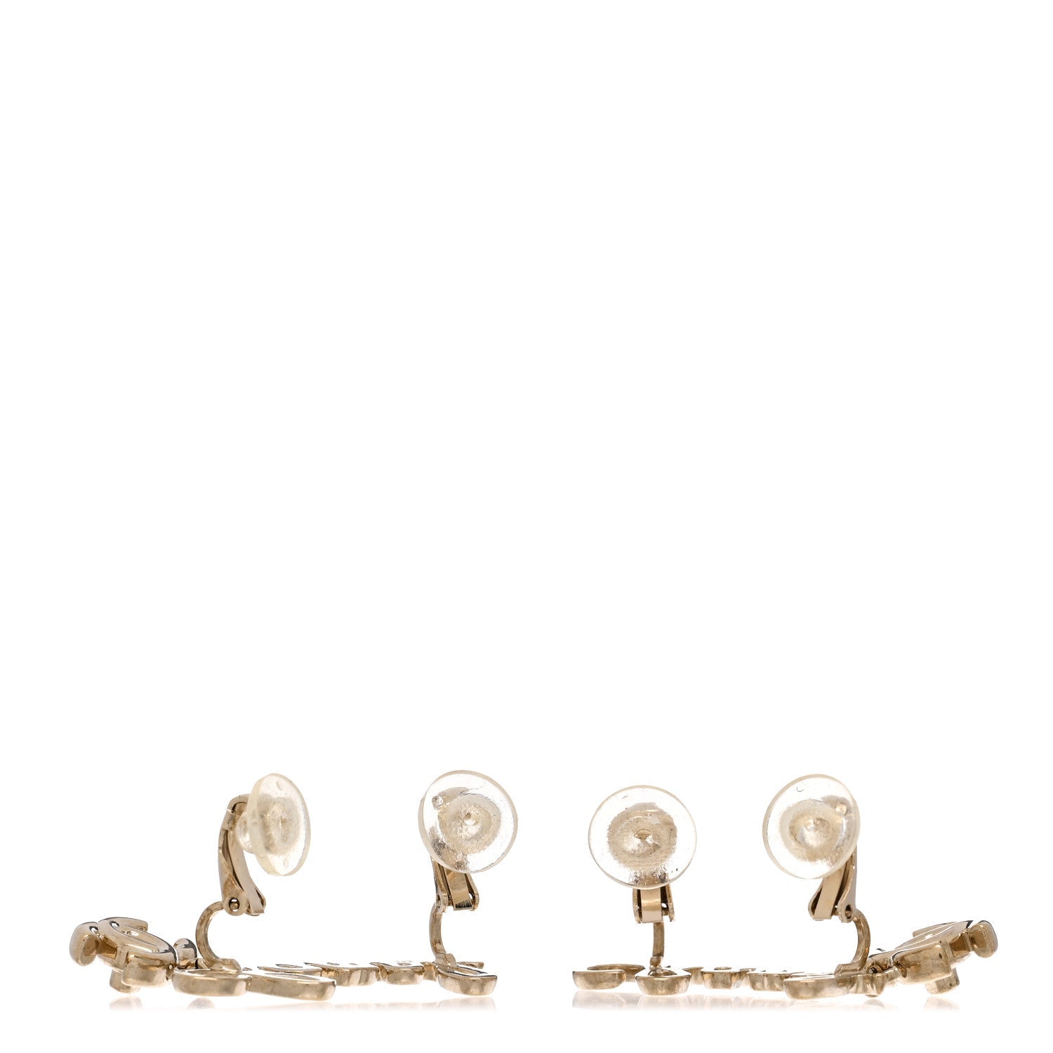 Metal Logo CC Turnlock Clip On Earrings Gold