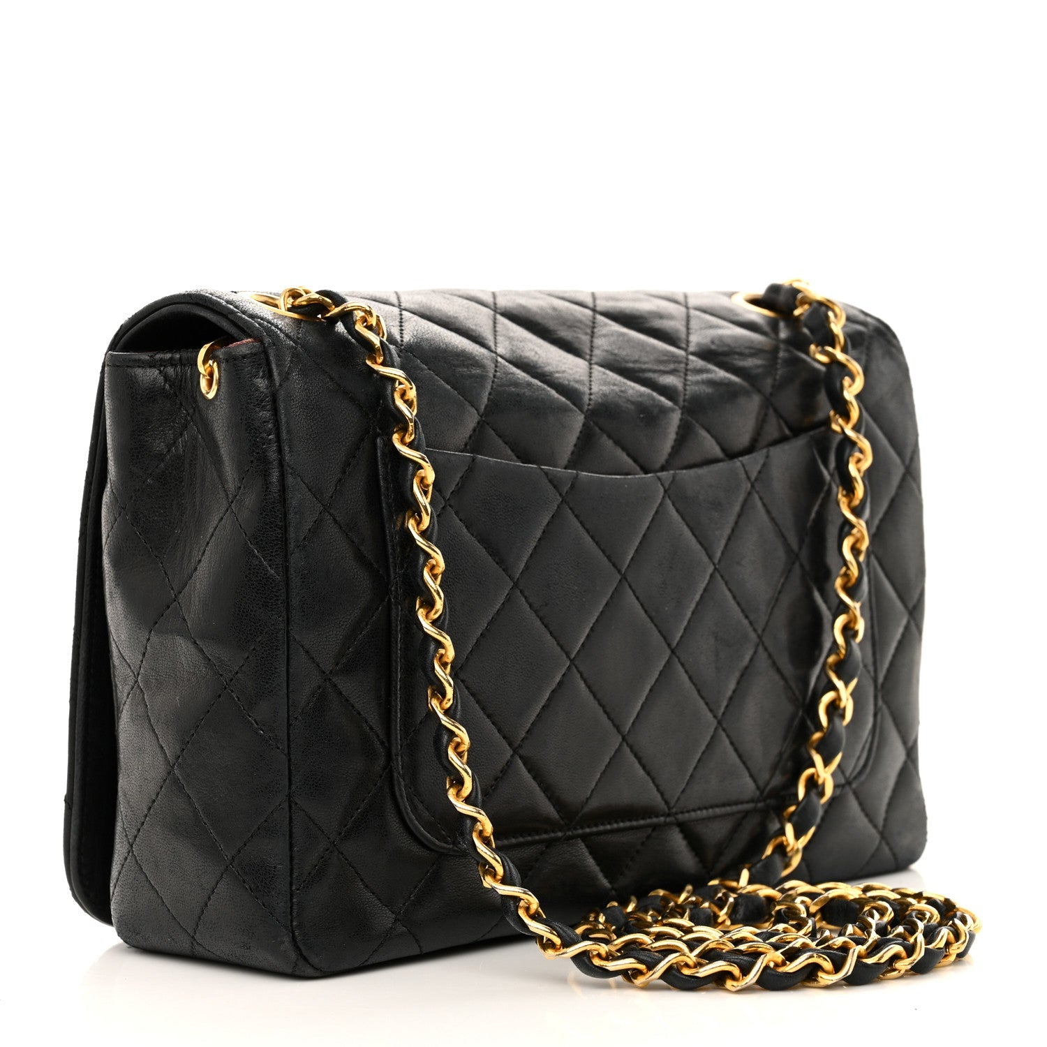 Lambskin Quilted XL CC Small Single Flap Black
