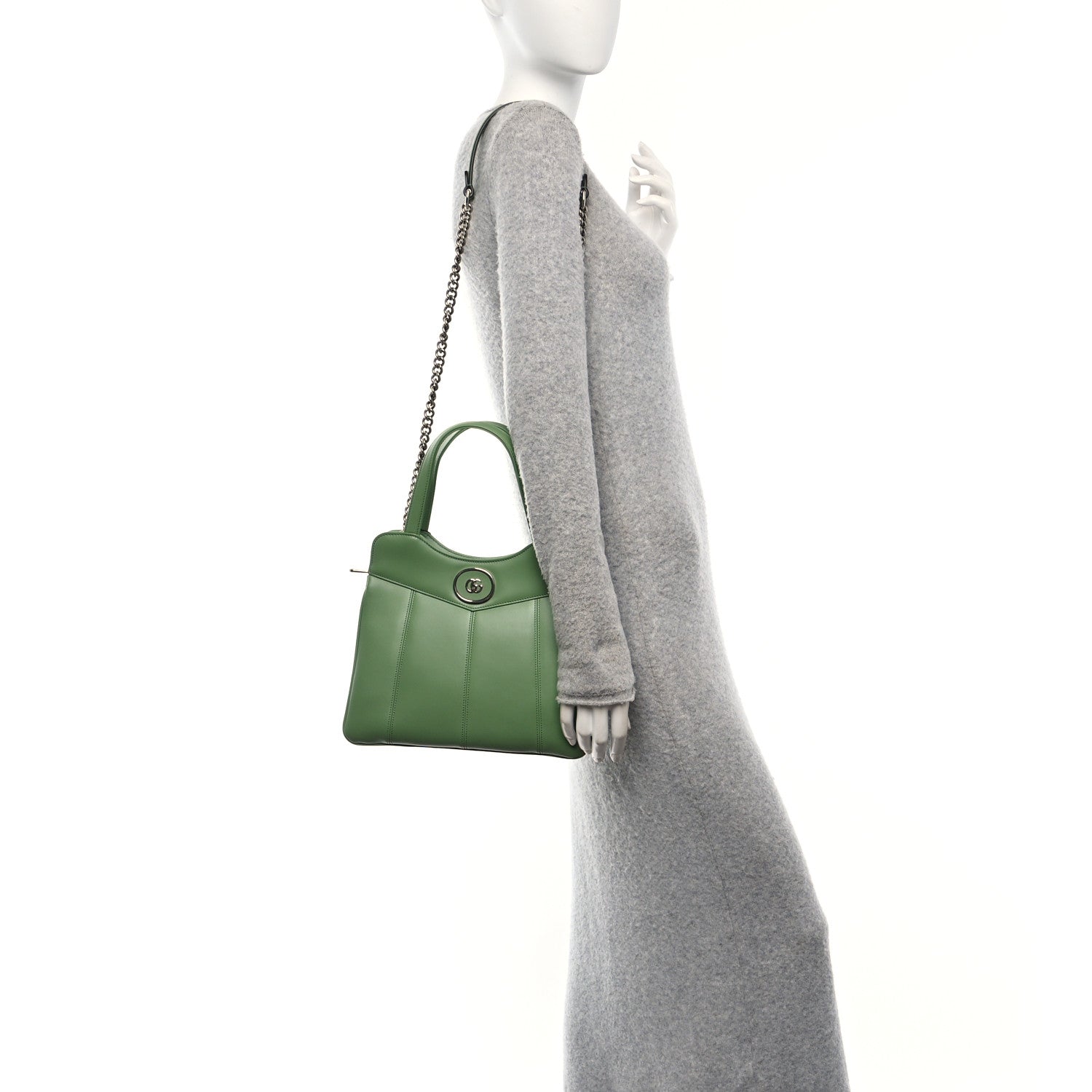 Senna Calfskin Petite GG Small Tote Bag Light Green