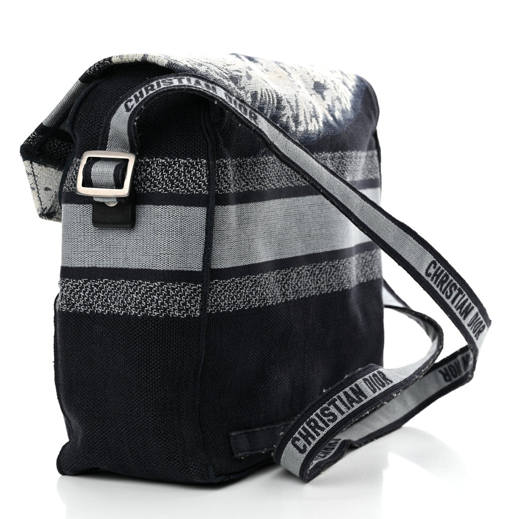 Canvas Embroidered Tie Dye Diorcamp Messenger Blue Multicolor