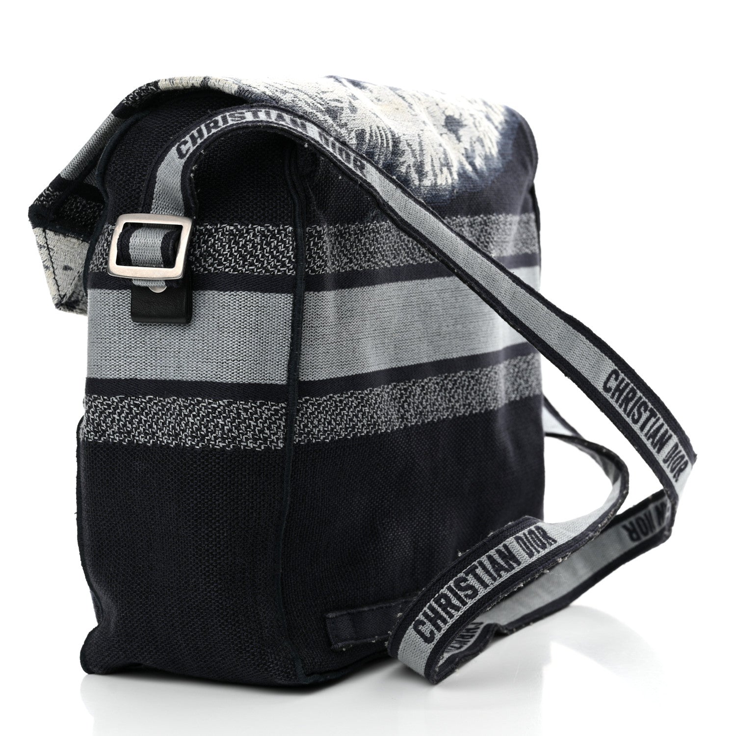 Canvas Embroidered Tie Dye Diorcamp Messenger Blue Multicolor