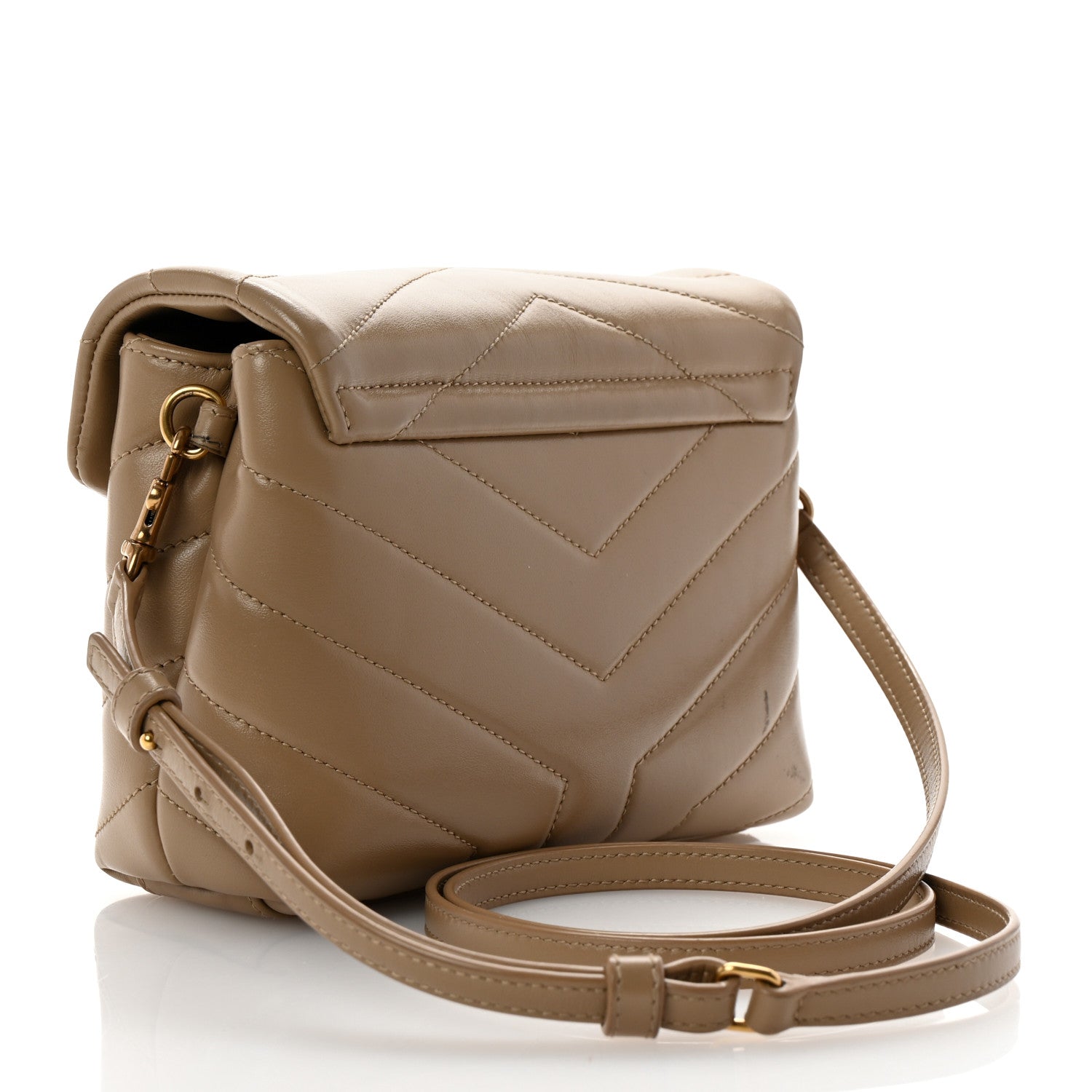 Calfskin Y Quilted Monogram Toy Loulou Crossbody Bag Latte