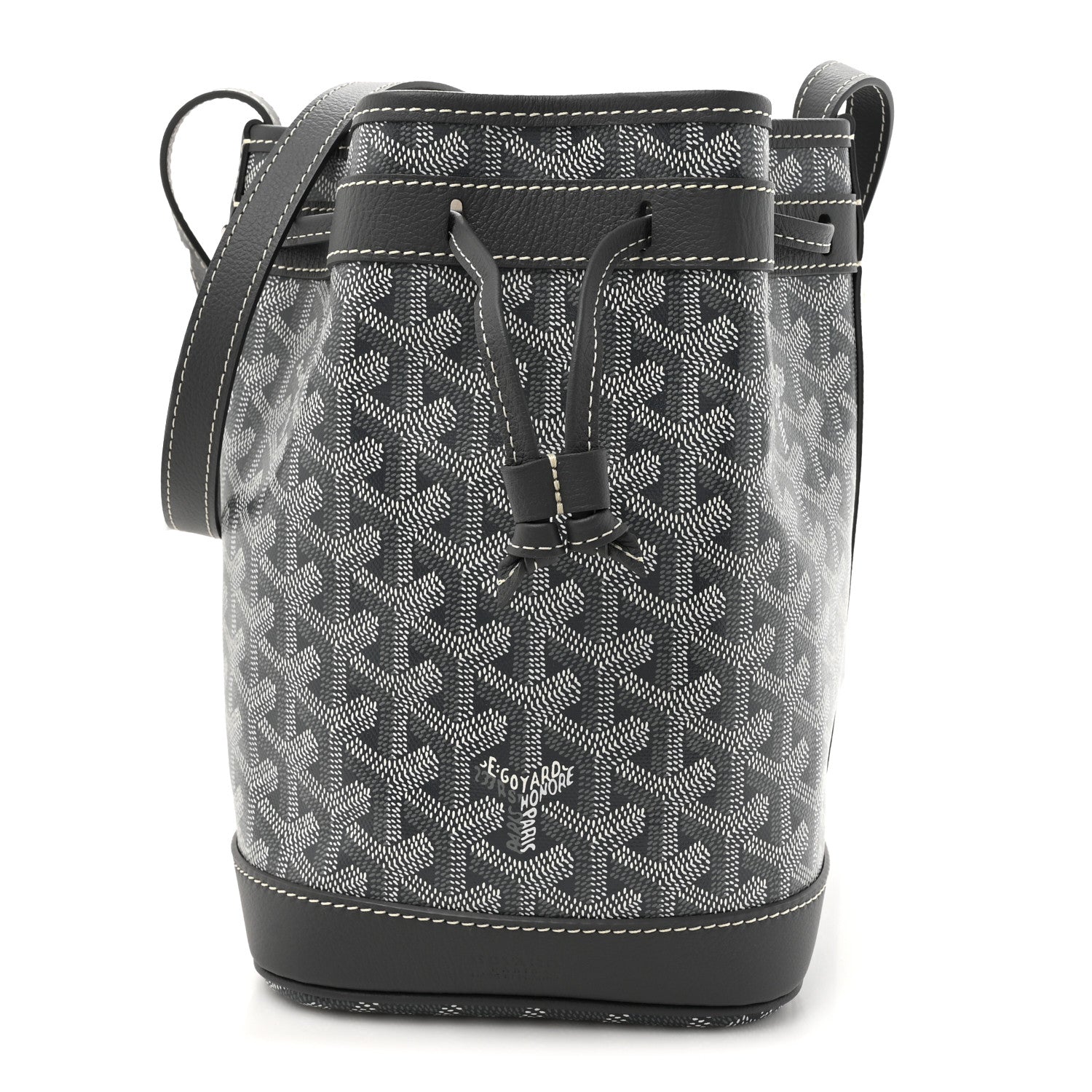 Goyardine Petit Flot Bucket Bag PM Grey