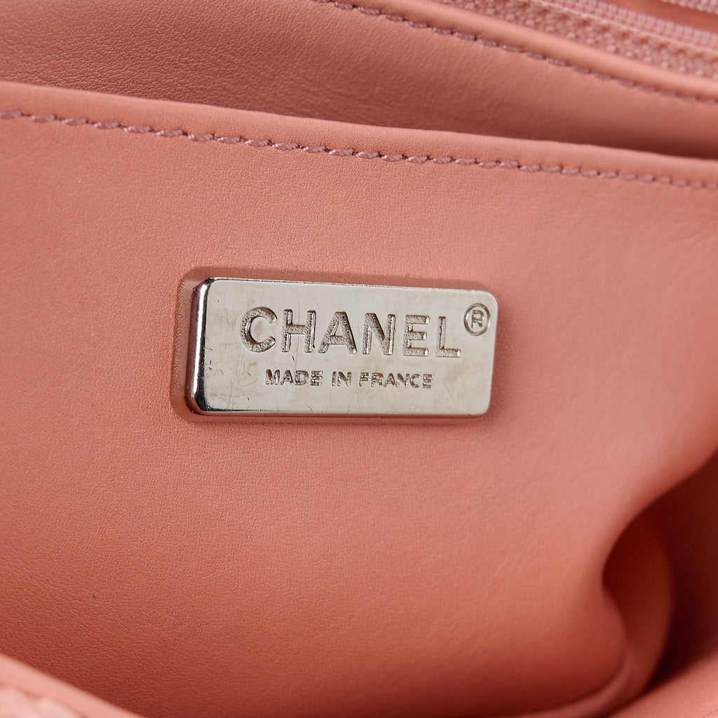 Snakeskin Mini Rectangular Flap Pink