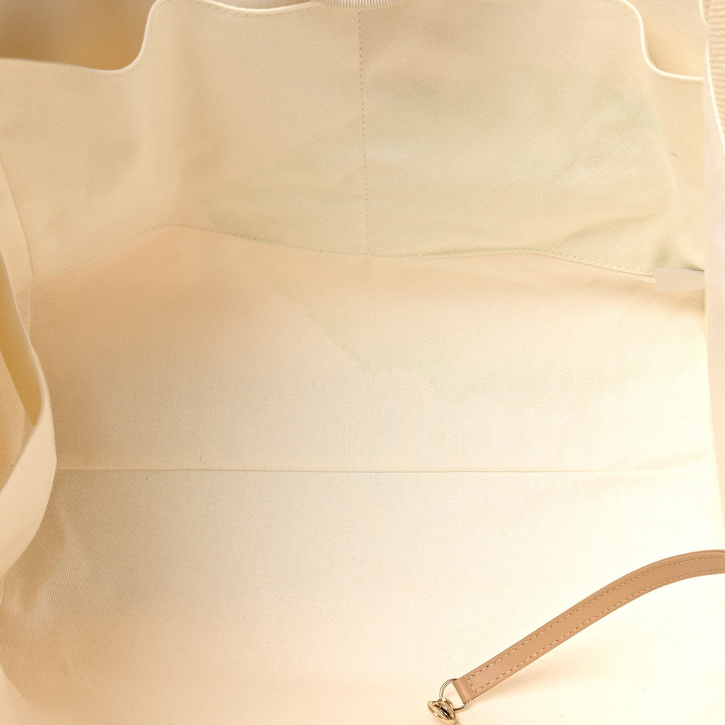 Canvas Pearl Medium Deauville Tote Ecru Beige