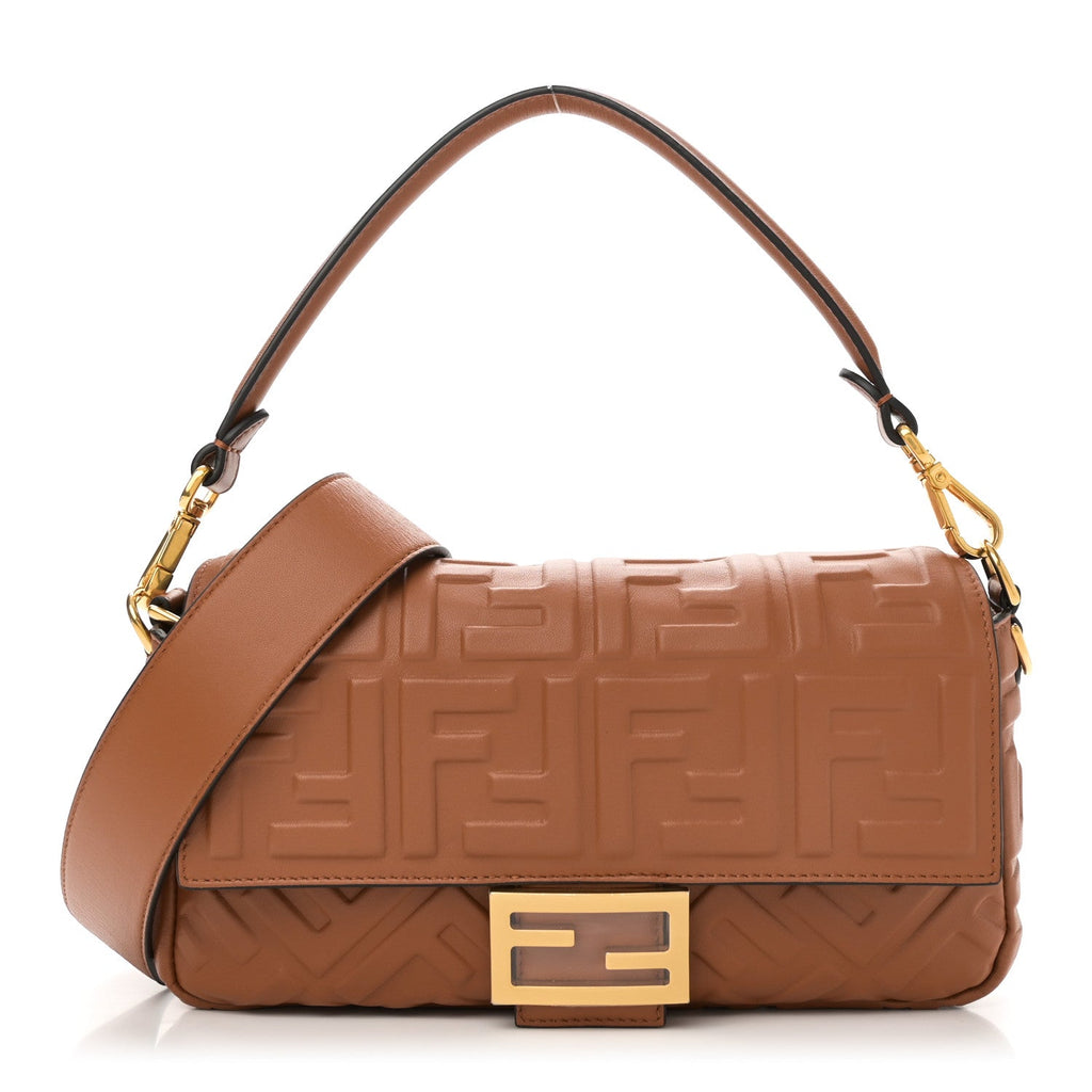 Nappa FF 1974 Embossed Baguette Brandy