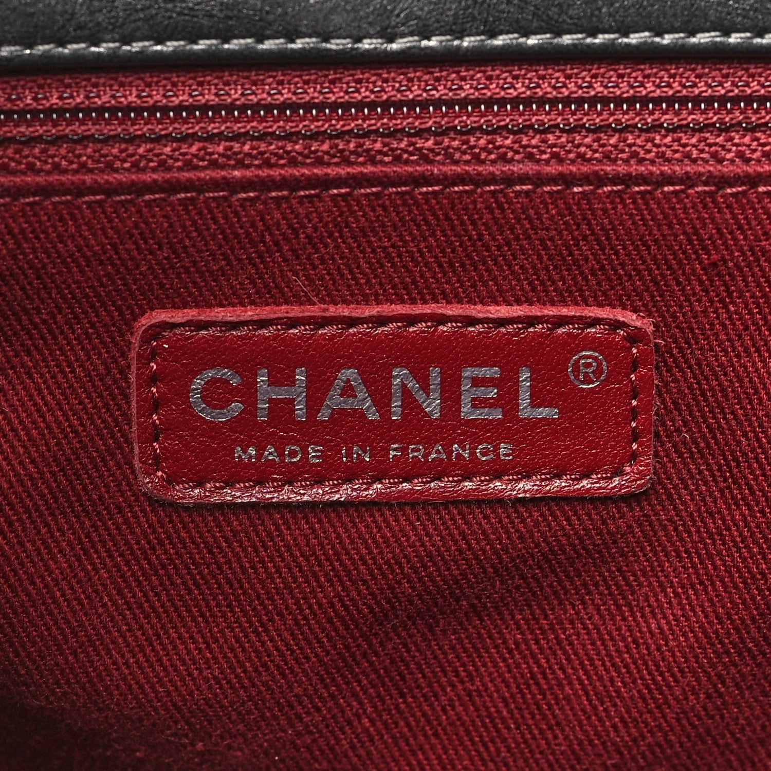 Metallic Aged Calfskin Quilted Large Pondichery Flap Dark Grey