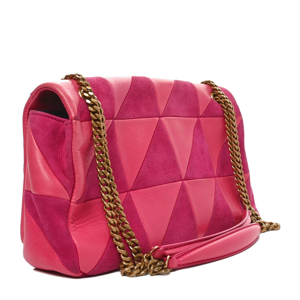 Lambskin Patchwork Monogram Medium Jamie Pink