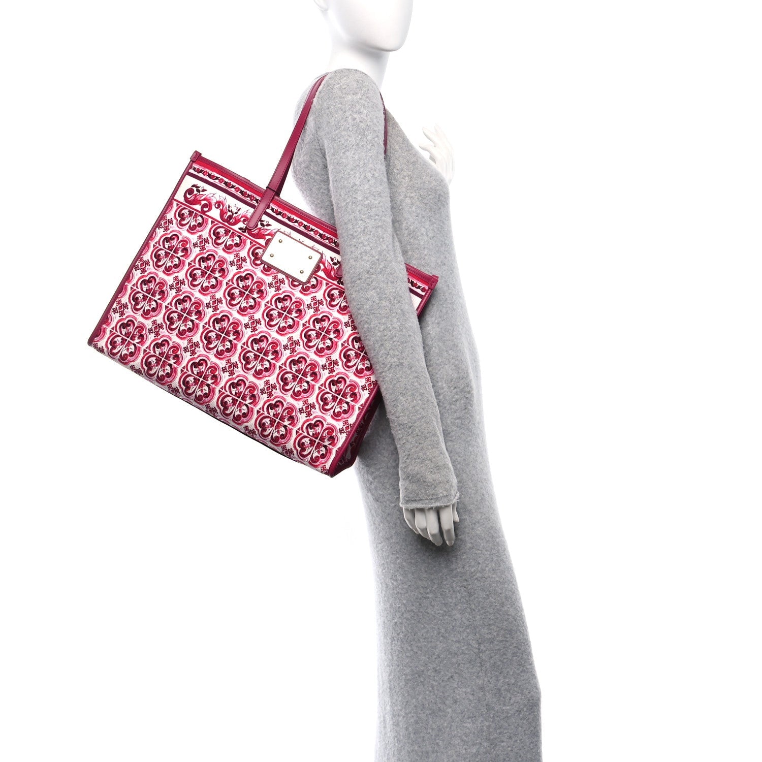 Canvas Large Shopper Tote Fucsia Multicolor