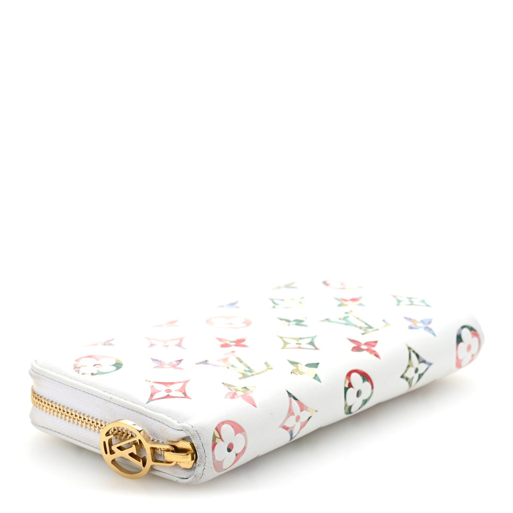 Lambskin Embossed Monogram LV Garden Coussin Zippy Wallet Cream