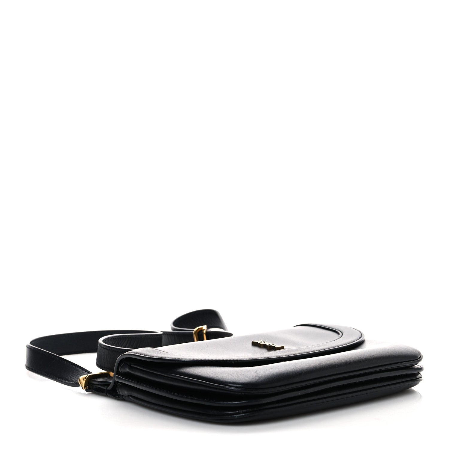 Smooth Calfskin Medium Charlie Shoulder Bag Black
