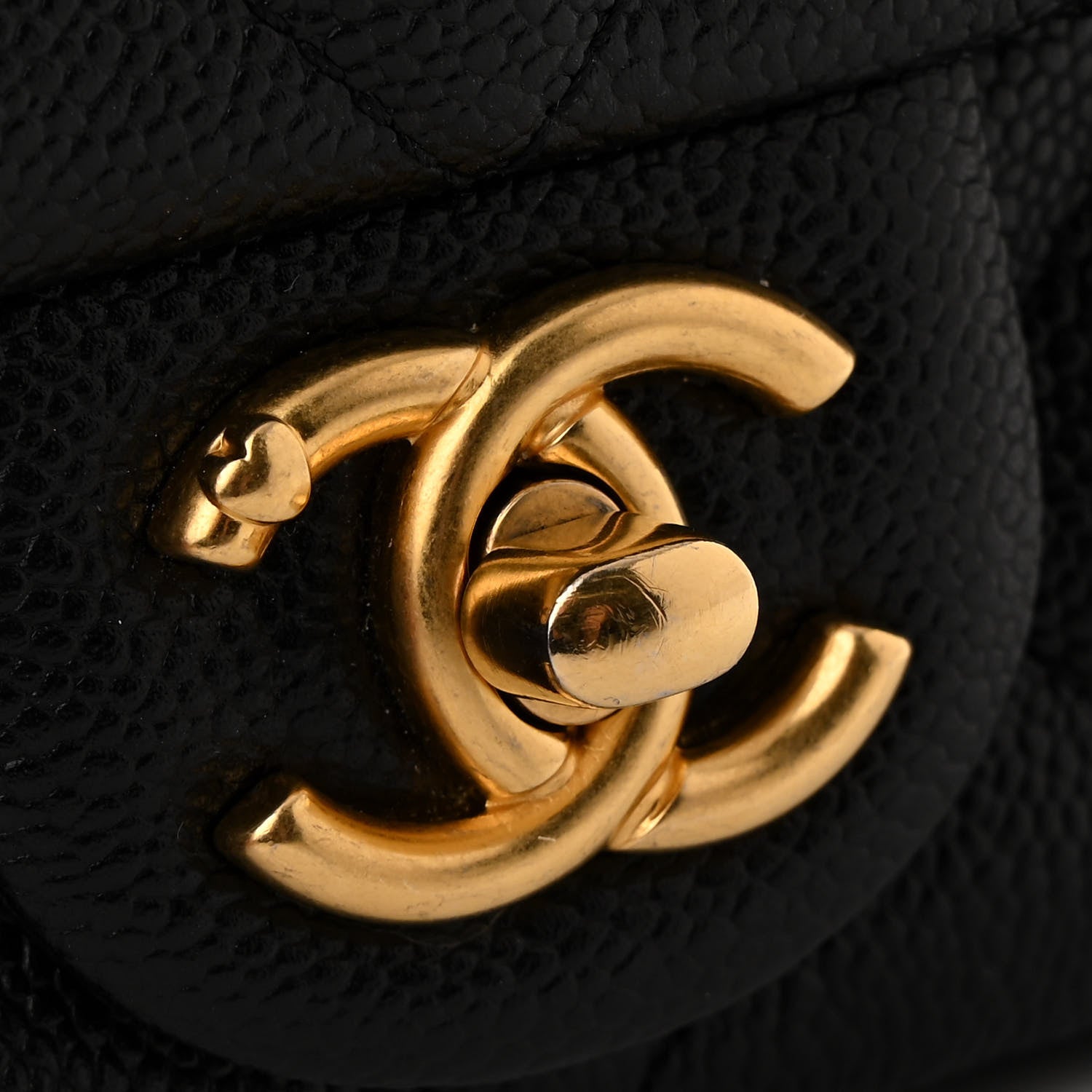 Caviar Quilted Mini Sweetheart Rectangular Flap Black