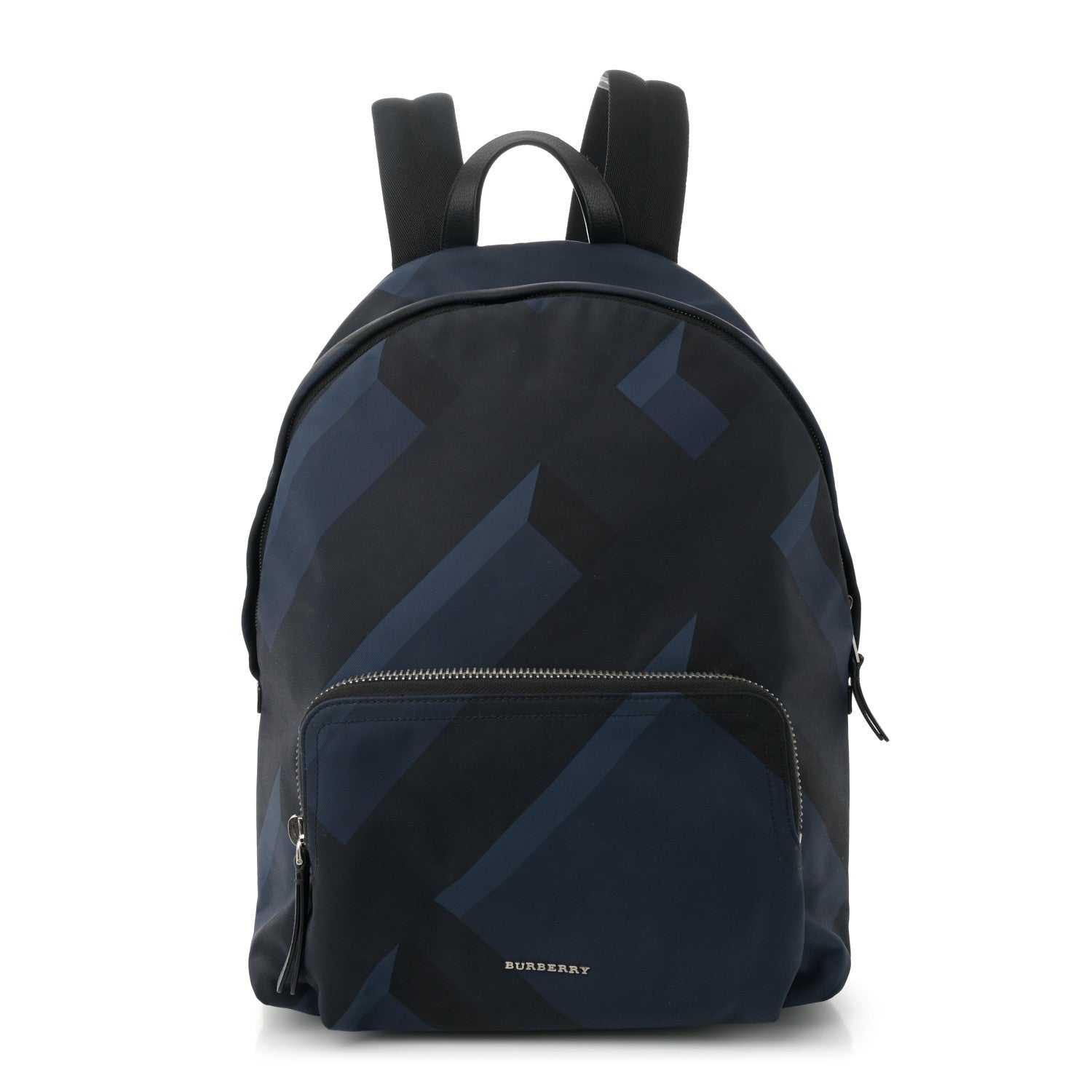 Nylon Check Print Abbeydale Simple Backpack Navy