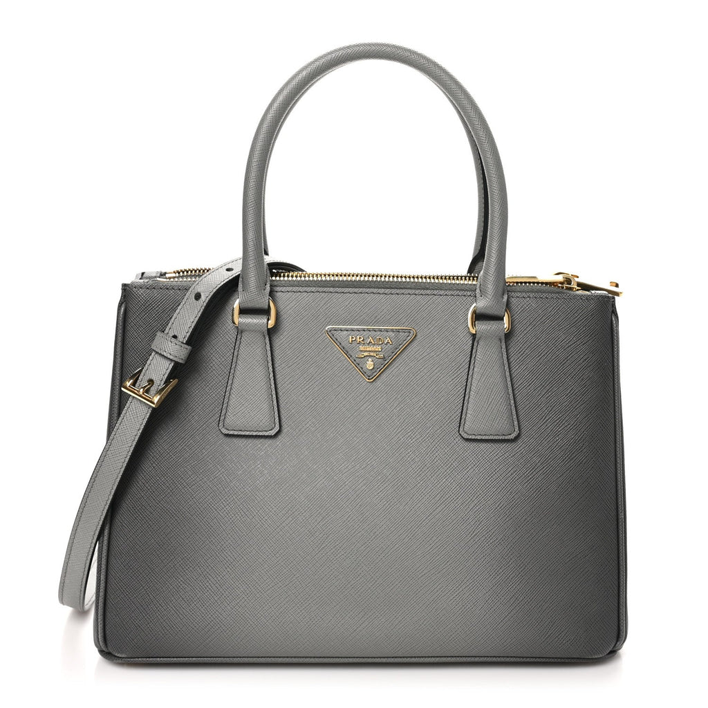 Saffiano Ombre Small Galleria Double Zip Tote Gradient Slate Grey