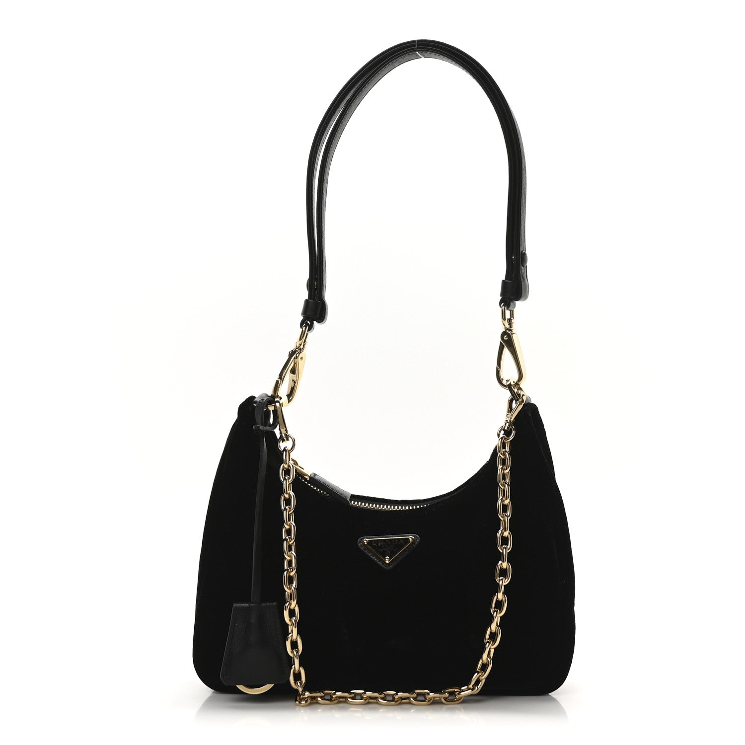 Velvet Nappa Mini Re-Edition Shoulder Bag Black