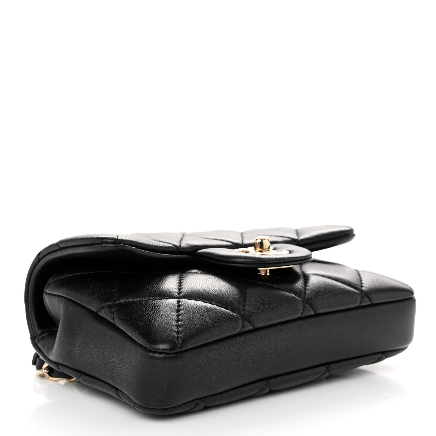Lambskin Quilted Mini My Precious Waist Bag Black
