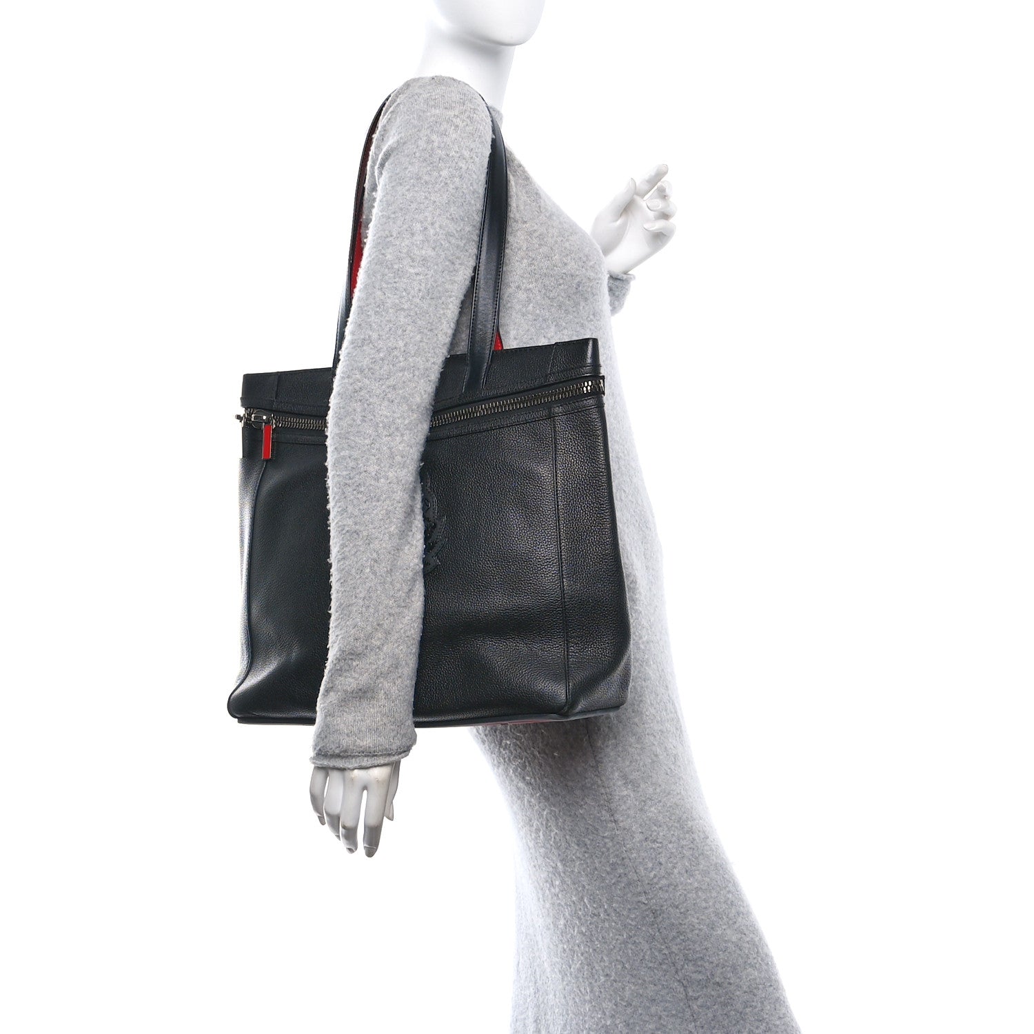 Empire Calfskin Studded Cabado Backpack Tote Black