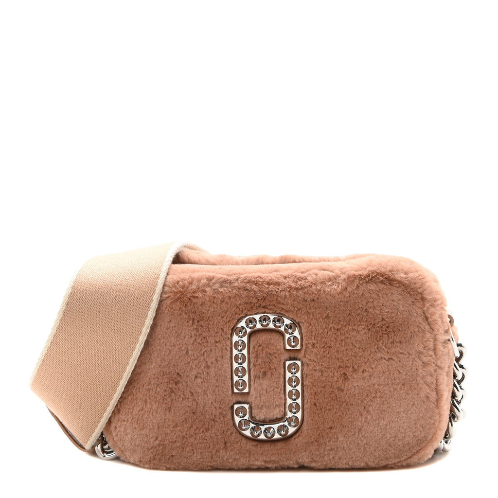 Faux Fur Plush Snapshot Camera Bag Fluffy Rose