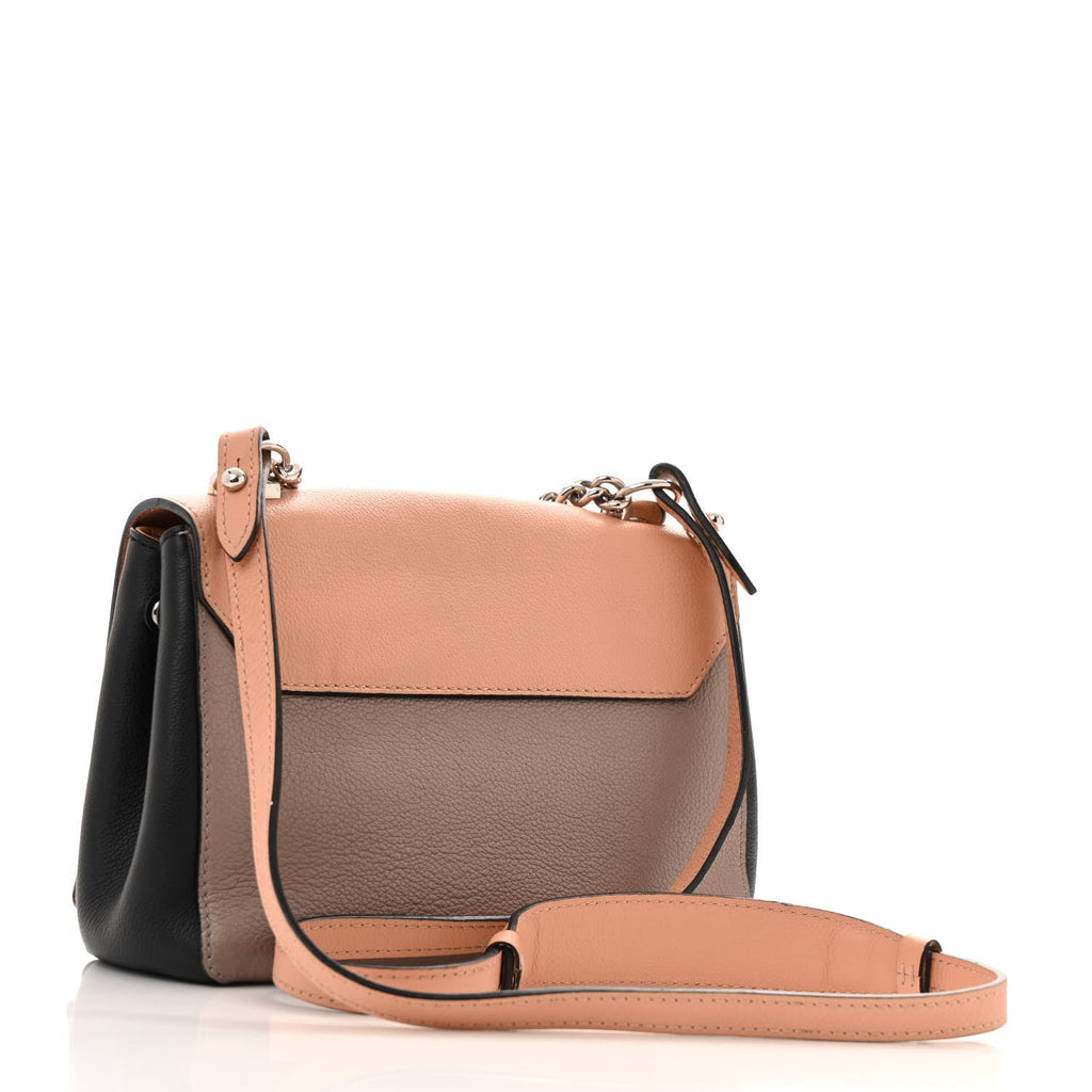 Soft Calfskin Lockme II Chain Bag BB Rose Poudre