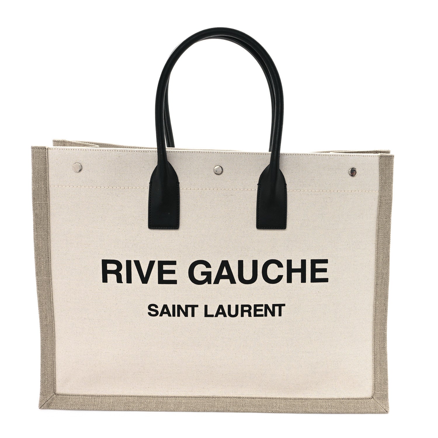 Linen Calfskin Rive Gauche Tote Greggio Natural