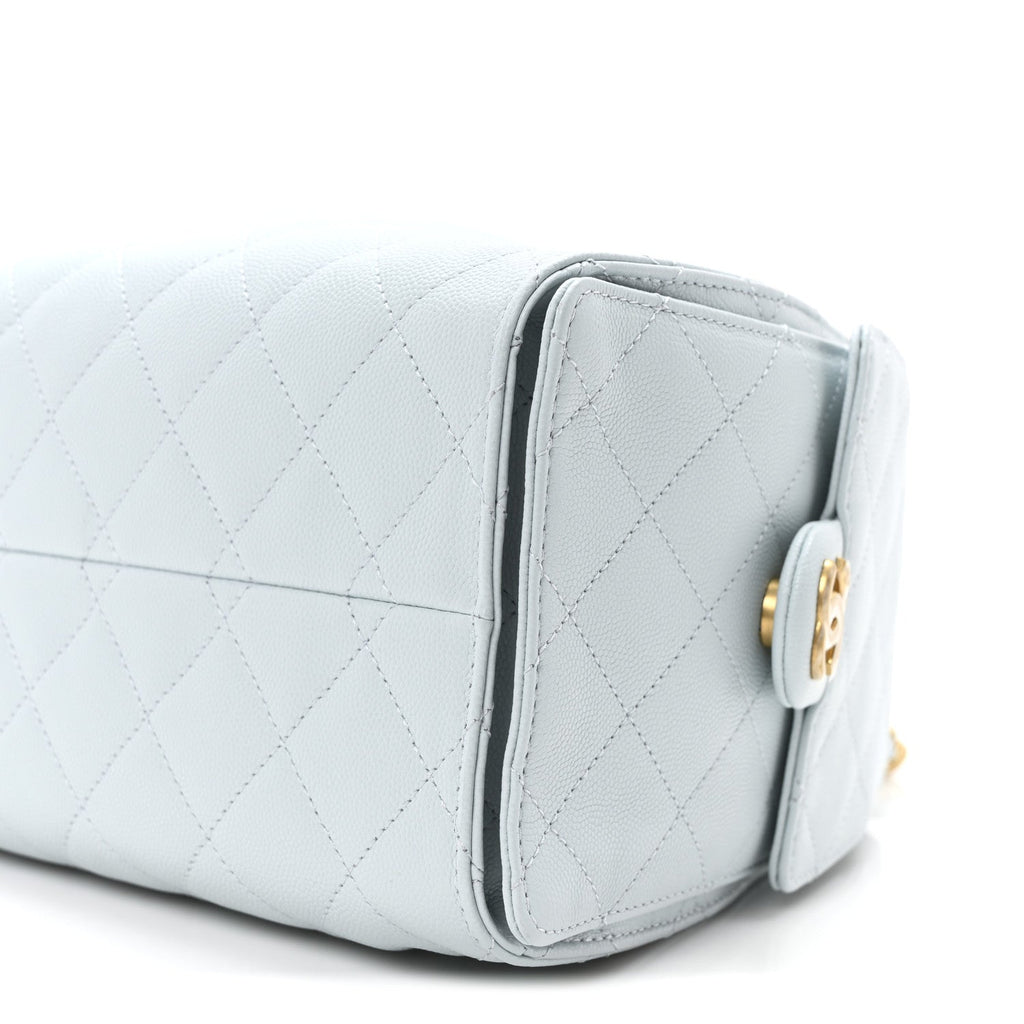 Caviar Quilted Small Chanel 25 Handbag Light Blue