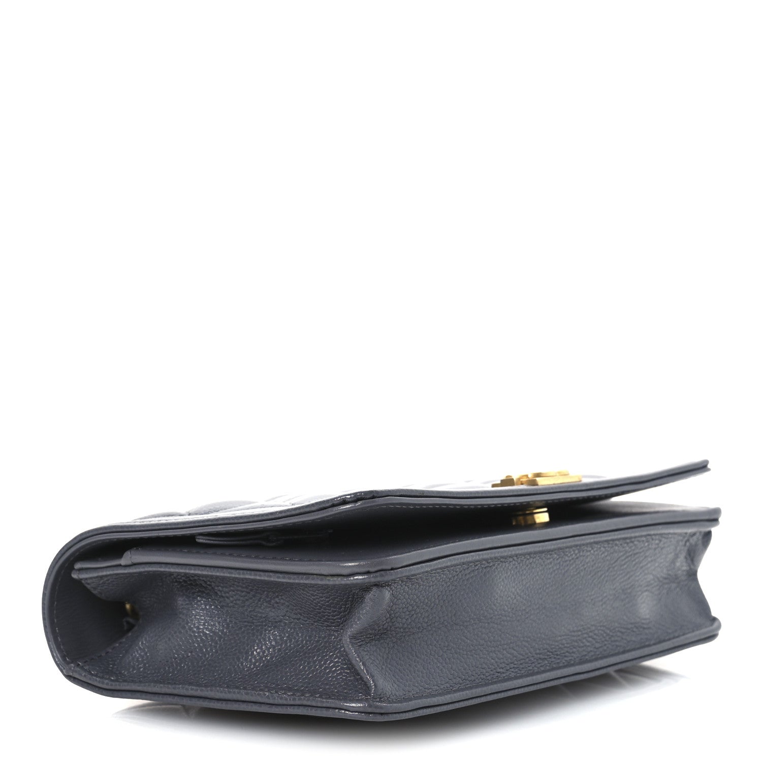 Caviar Quilted Boy Wallet On Chain WOC Grey