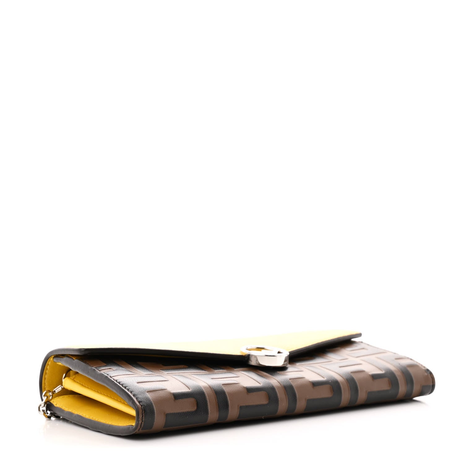 Vitello Cruise F is Fendi Bi-Color FF 1974 Embossed Continental Envelope Wallet On Chain Maya Black Sunflower