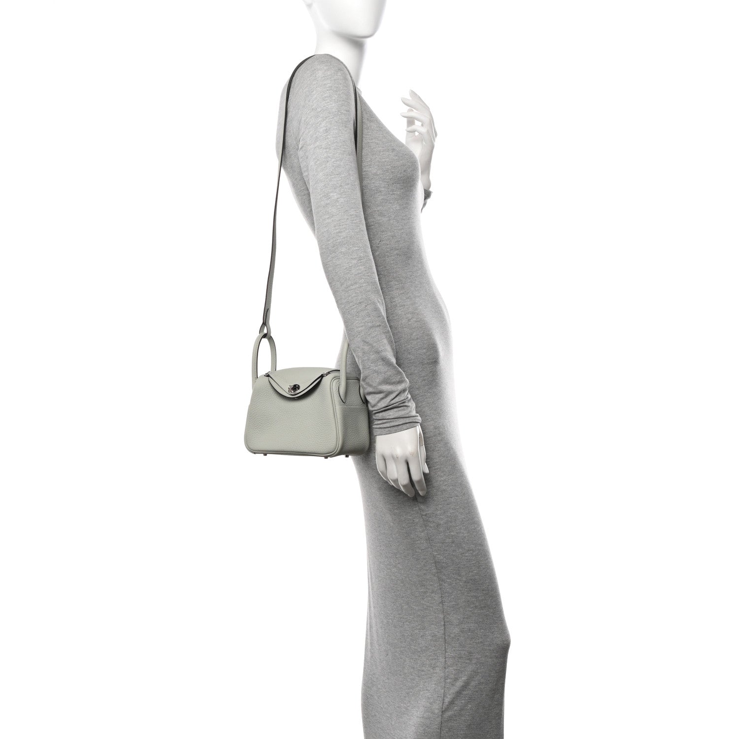 Taurillon Clemence Mini Lindy 20 Gris Neve