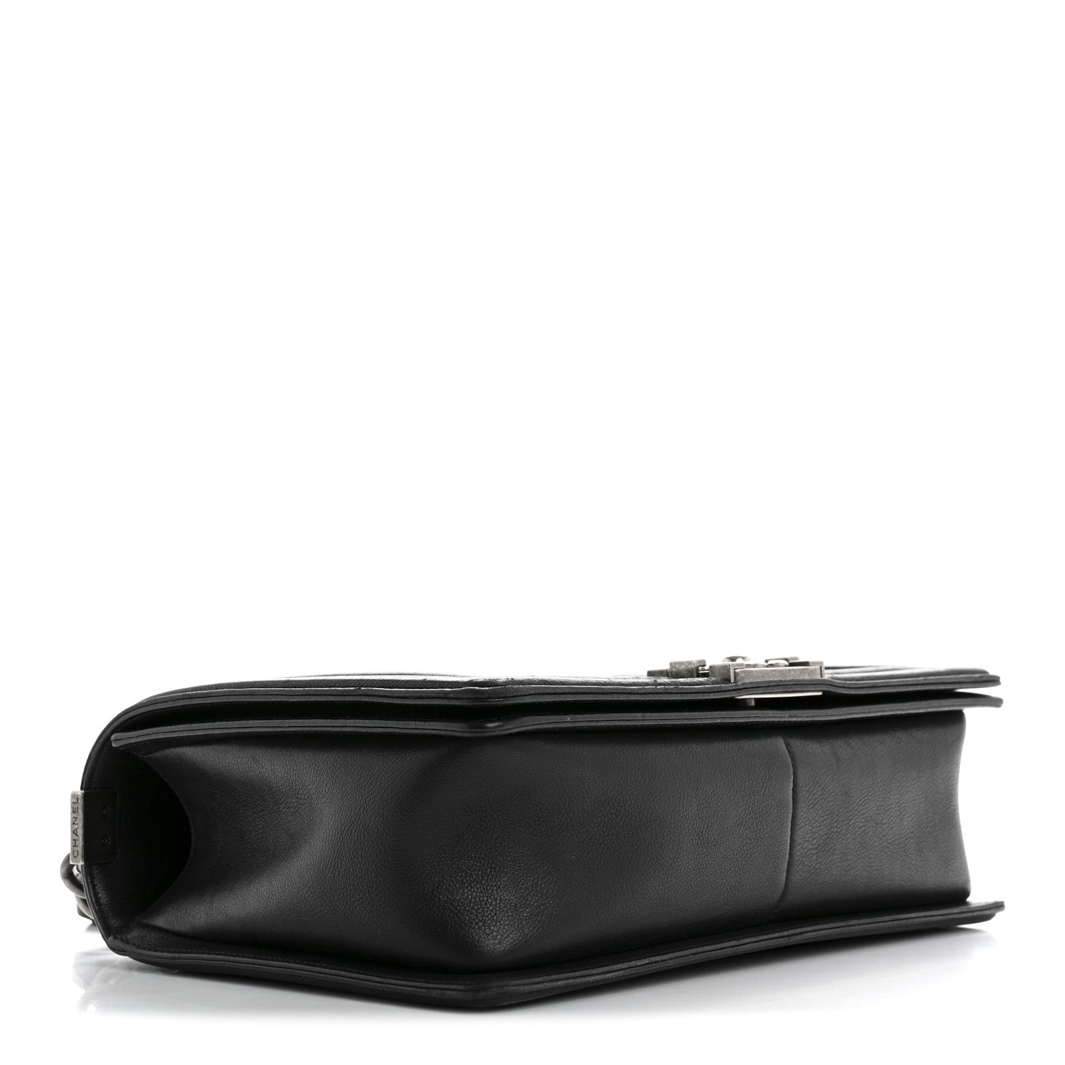 Calfskin Quilted Double Stitch New Medium Boy Flap Black