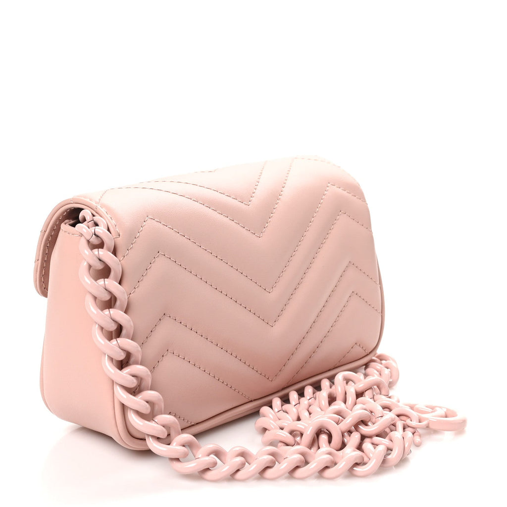 Calfskin Matelasse Monochrome GG Marmont Chain Belt Bag Perfect Pink