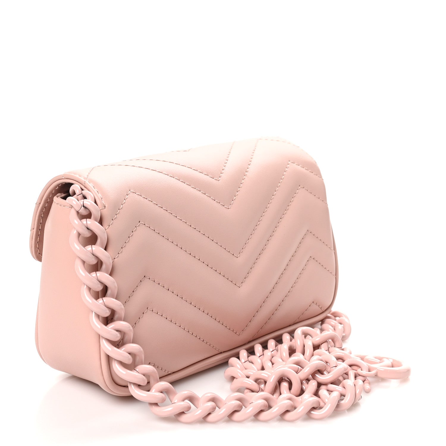 Calfskin Matelasse Monochrome GG Marmont Chain Belt Bag Perfect Pink